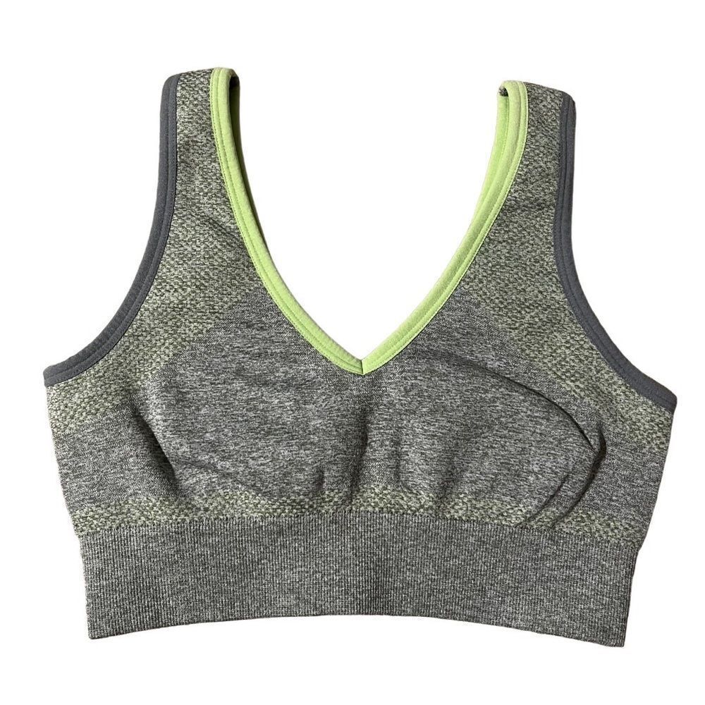 Aerie S sports bra small gray light green seamless NWOT lounge athletic gym